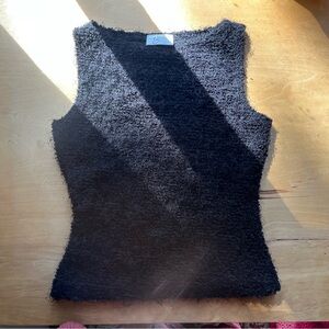 Byer California Black Textured Sleeveless Top